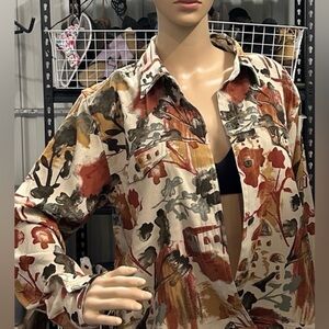 Christopher & Banks Multicolor Abstract Blazer